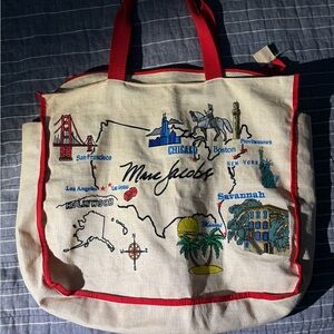 Marc Jacobs Cream and Red Travel Bag